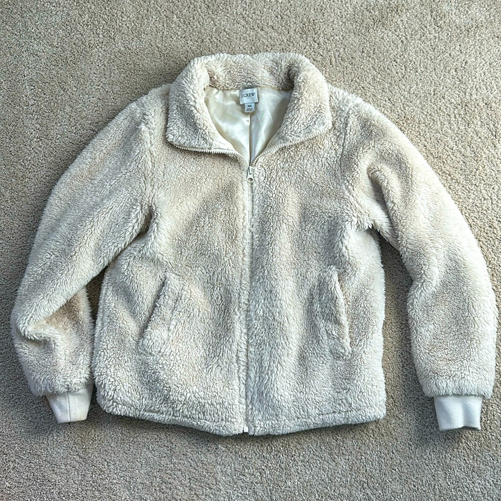 J.Crew Fleece with lining under zip up pullover